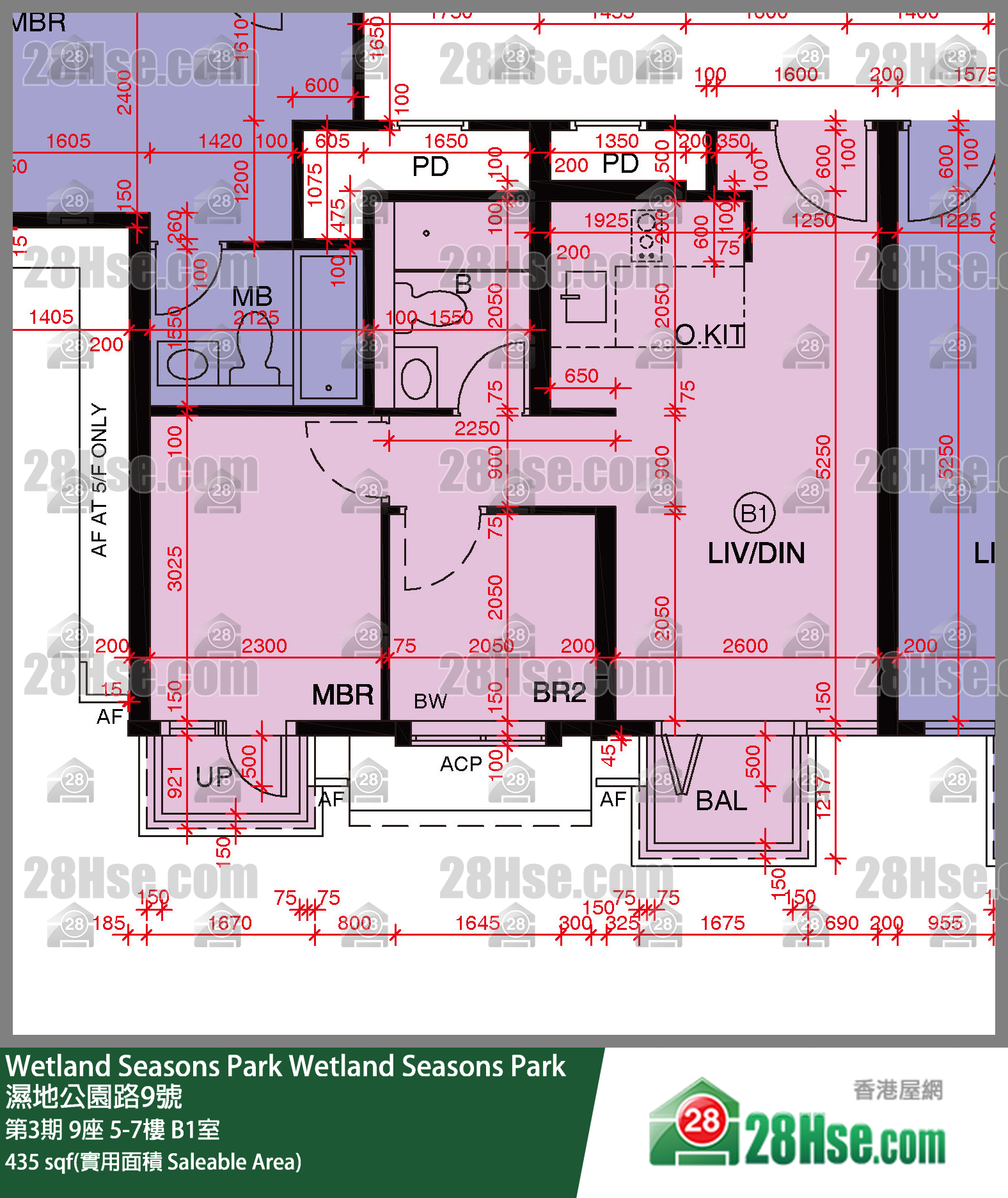 Wetland Seasons Park 單位平面圖(由 28Hse 提供)