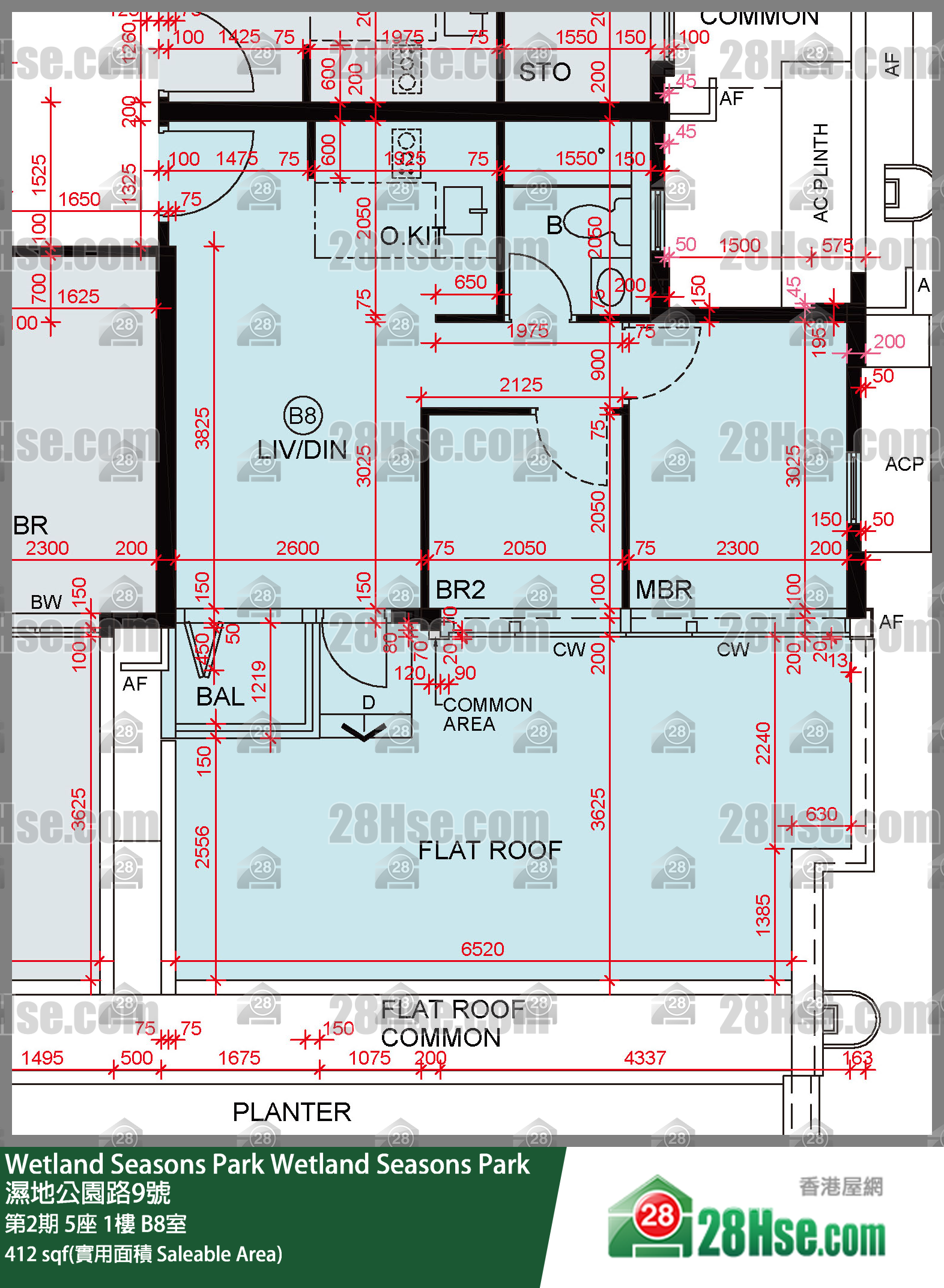 Wetland Seasons Park 單位平面圖(由 28Hse 提供)