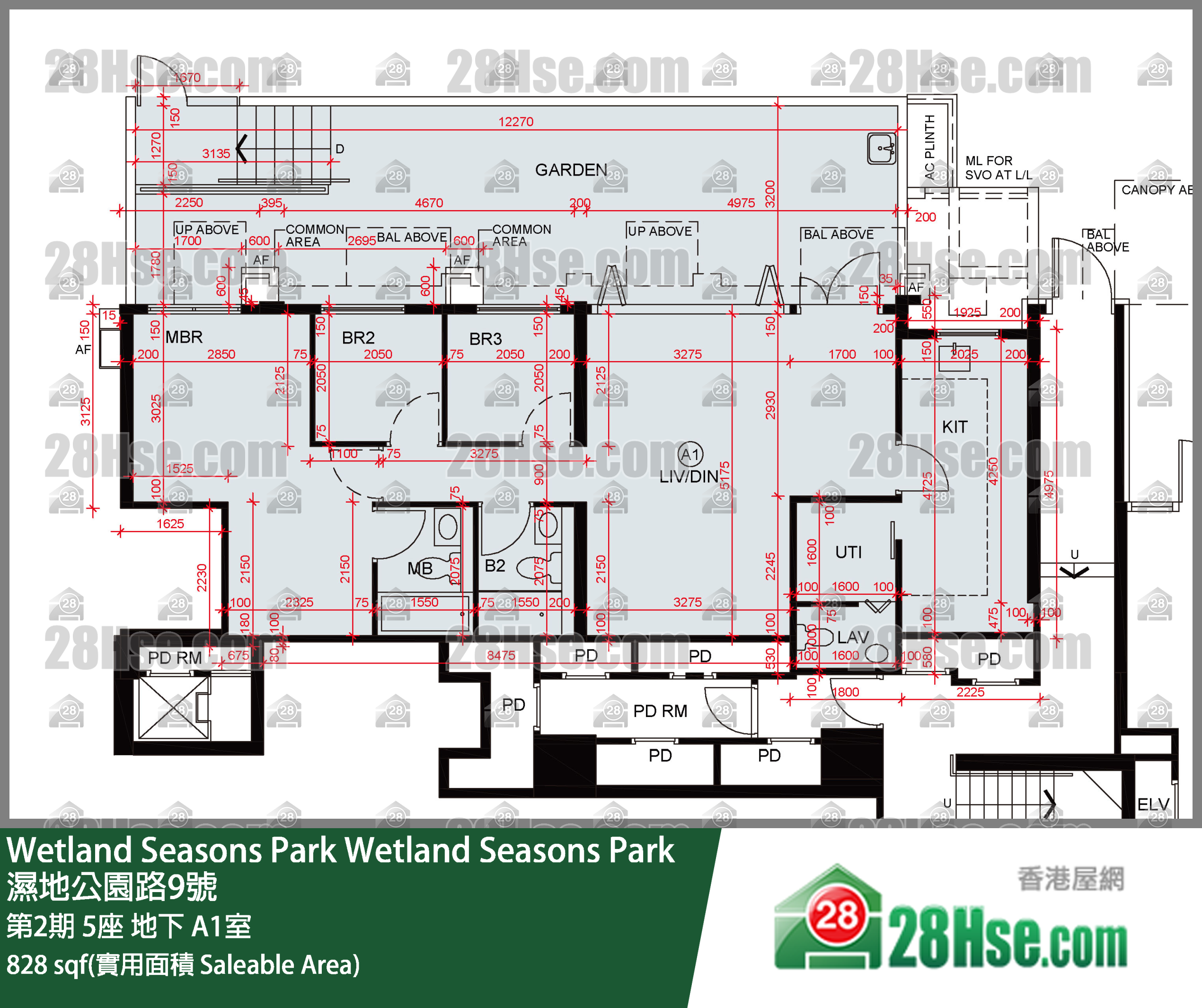 Wetland Seasons Park 單位平面圖(由 28Hse 提供)