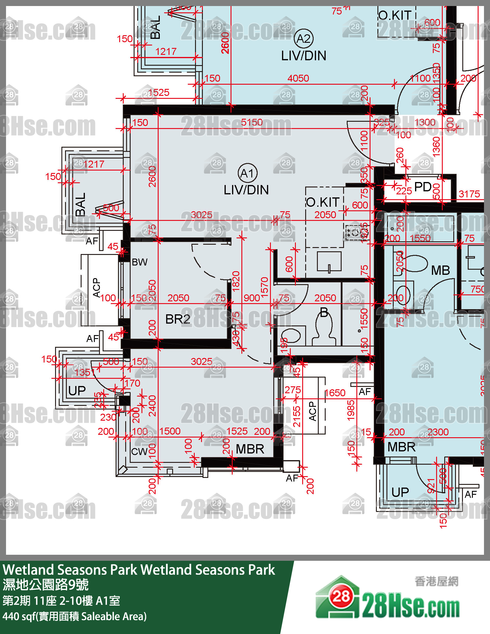 Wetland Seasons Park 單位平面圖(由 28Hse 提供)
