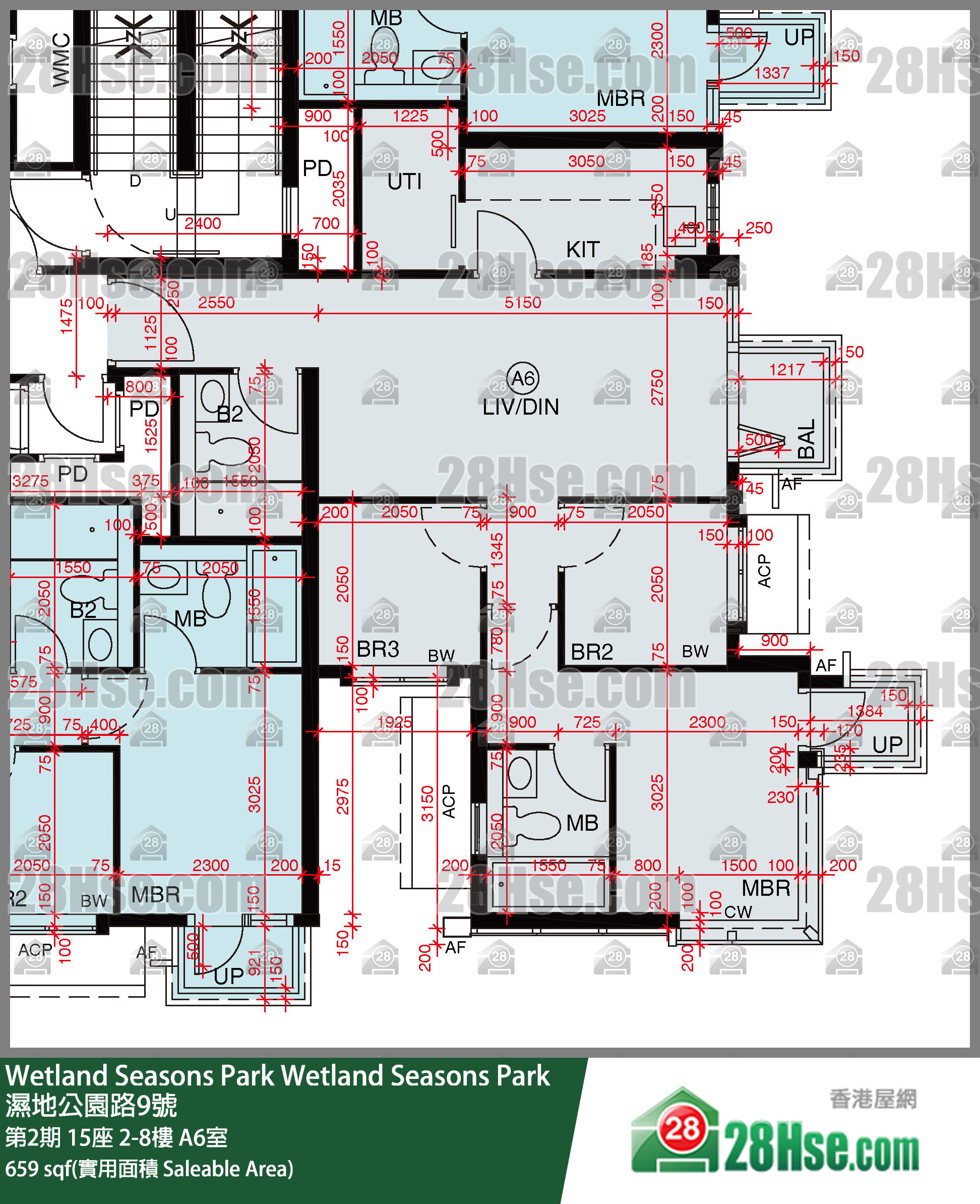 Wetland Seasons Park 第2期 15座 7樓 A6室 平面圖