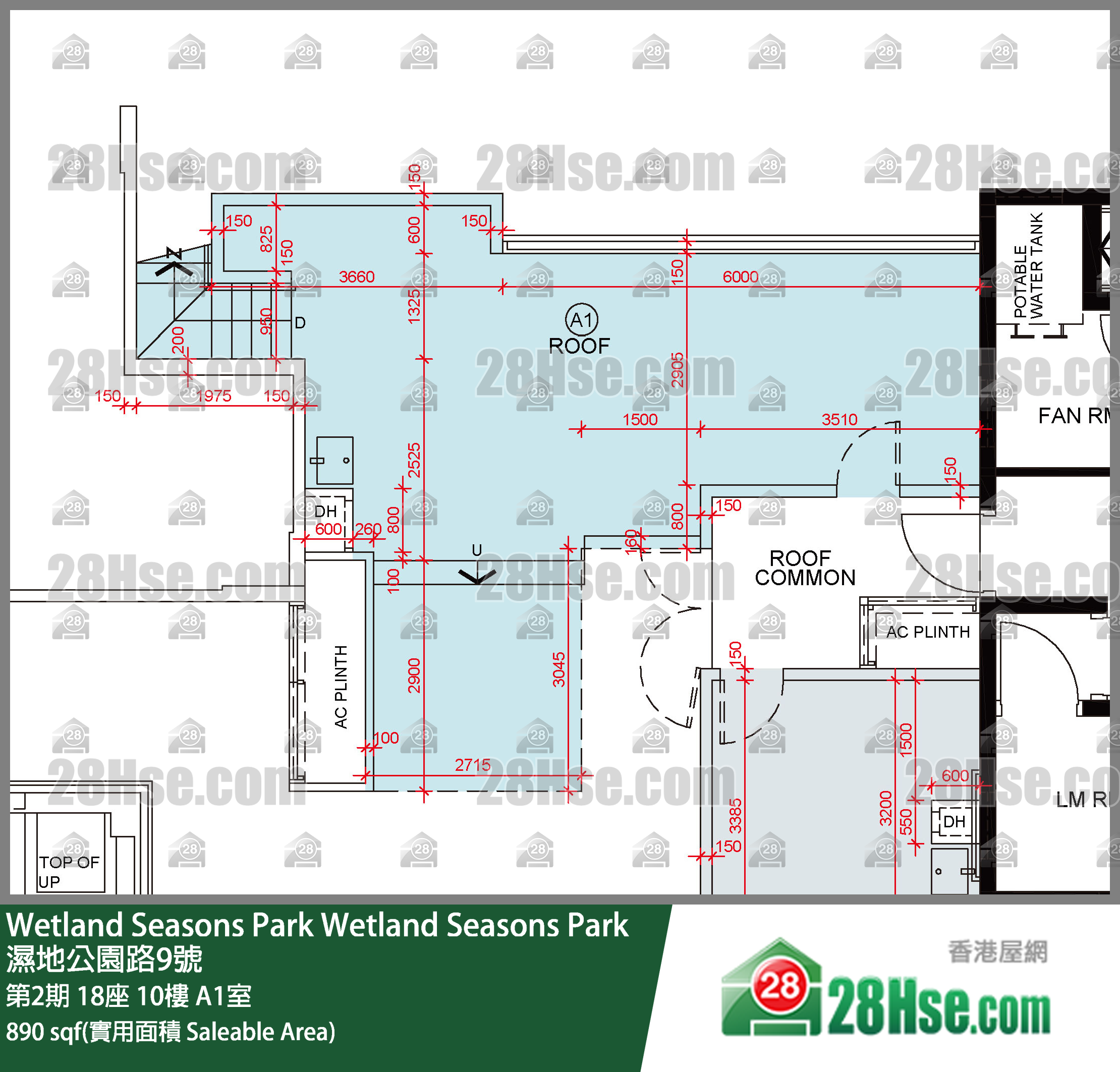 Wetland Seasons Park 第2期 18座 10樓 A1室 平面圖