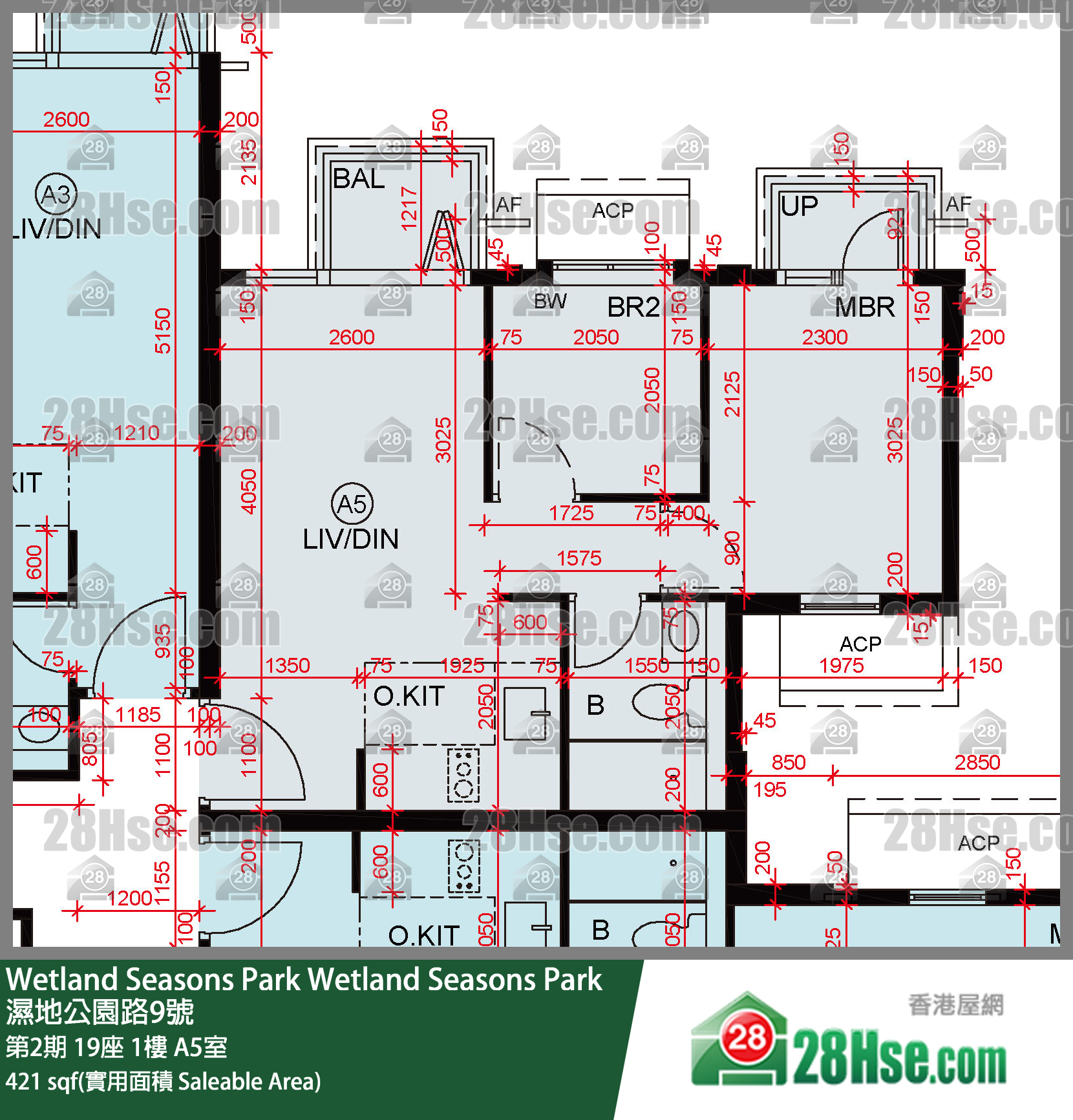Wetland Seasons Park 第2期 19座 1樓 A5室 平面圖