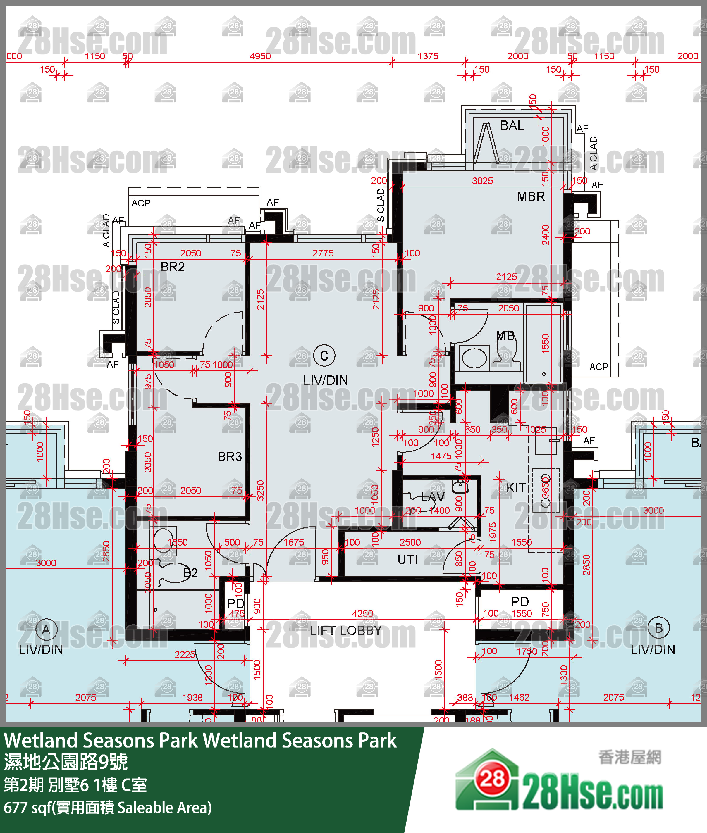 Wetland Seasons Park 单位平面图(由 28Hse 提供)