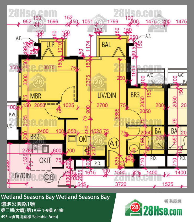 Wetland Seasons Bay 單位平面圖(由 28Hse 提供)