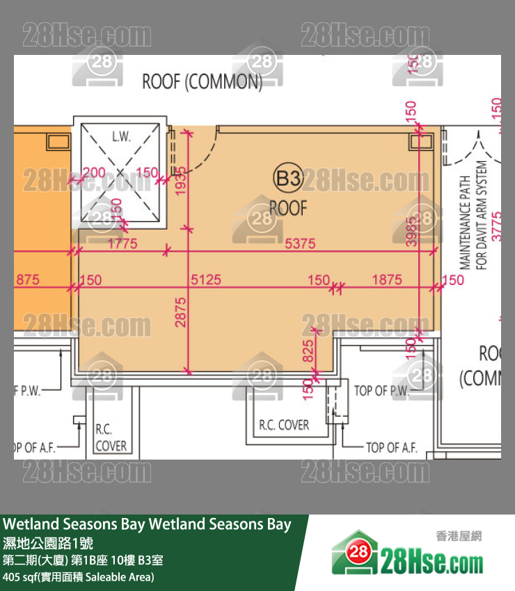 Wetland Seasons Bay 第二期(大厦) 第1B座 10楼 B3室 平面图