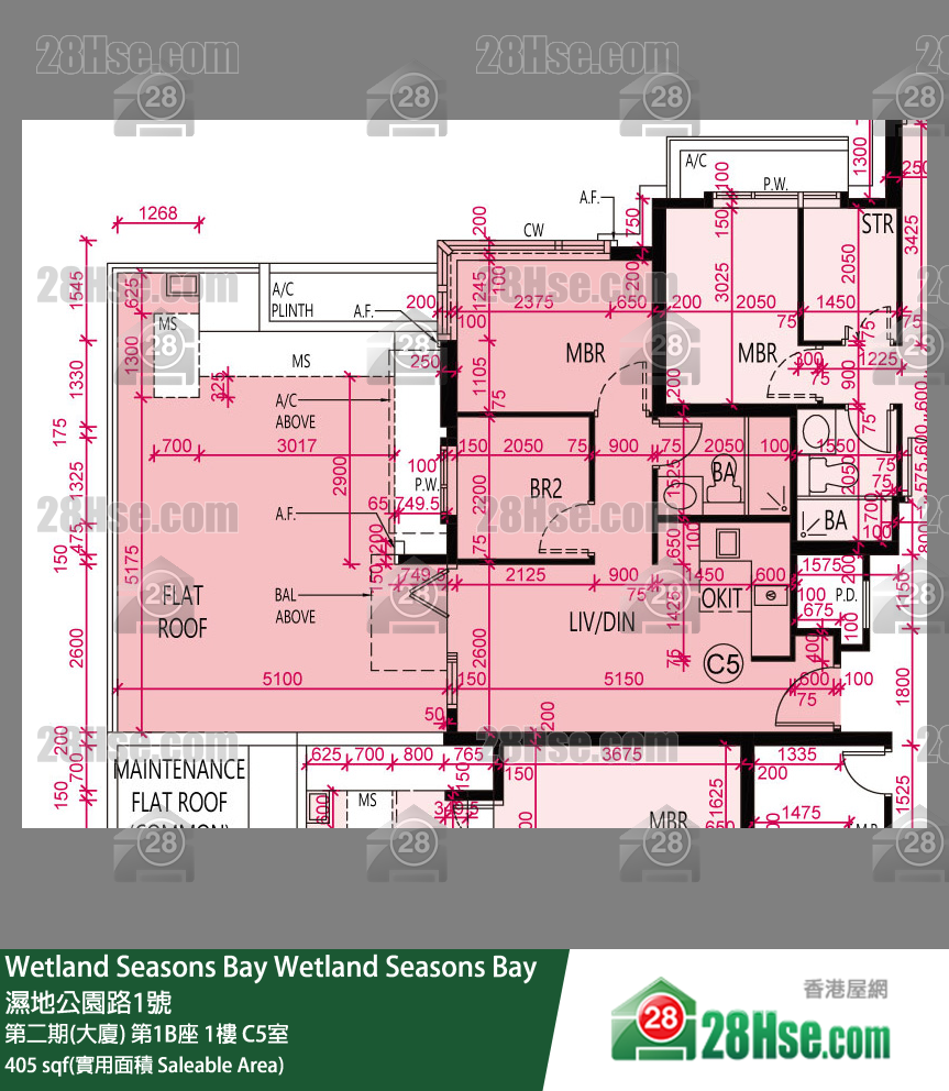 Wetland Seasons Bay 第二期(大厦) 第1B座 1楼 C5室 平面图