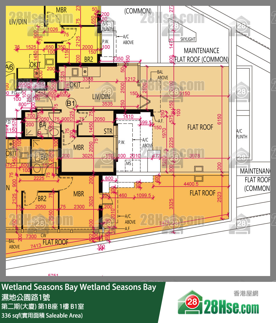 Wetland Seasons Bay 第二期(大厦) 第1B座 1楼 B1室 平面图
