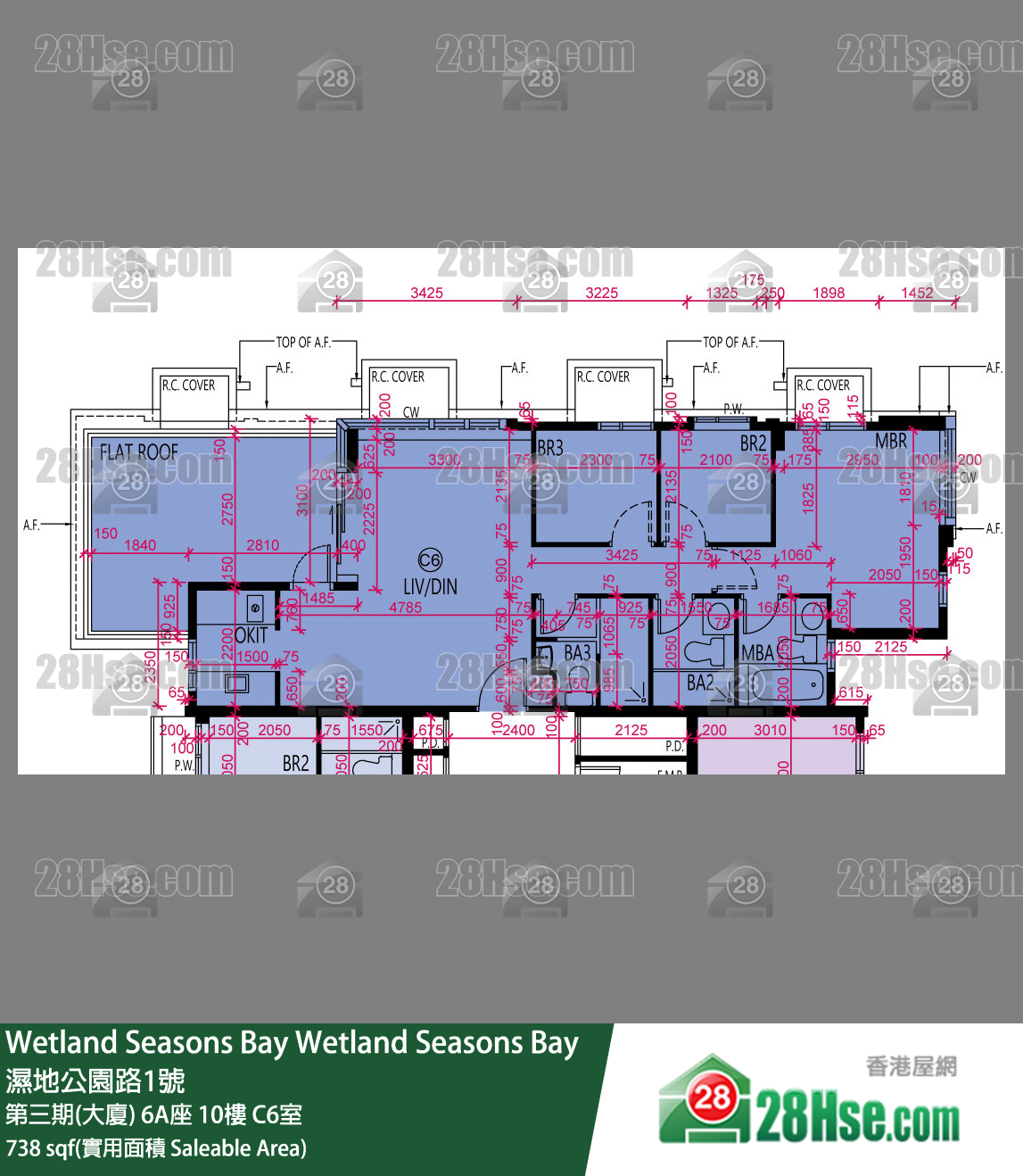 Wetland Seasons Bay 第三期(大廈) 6A座 10樓 C6室 平面圖