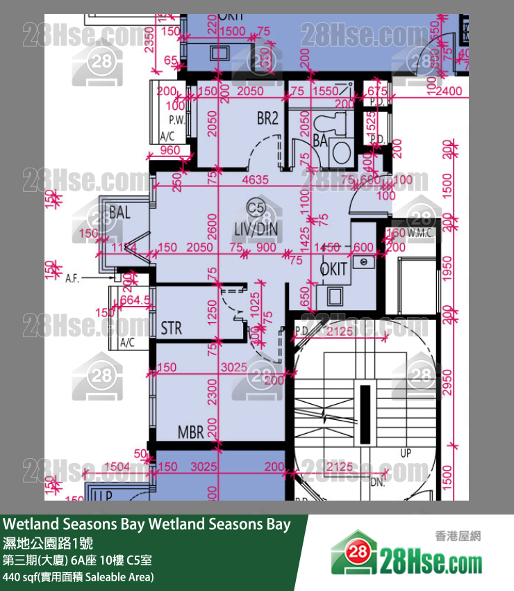 Wetland Seasons Bay 第三期(大厦)6A座10楼 C5室 平面图