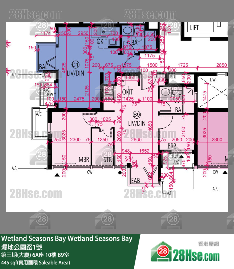 Wetland Seasons Bay 第三期(大厦)6A座10楼 B9室 平面图