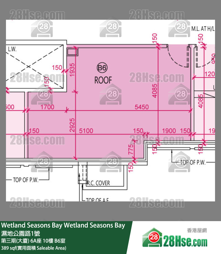 Wetland Seasons Bay 第三期(大厦)6A座10楼 B6室 平面图