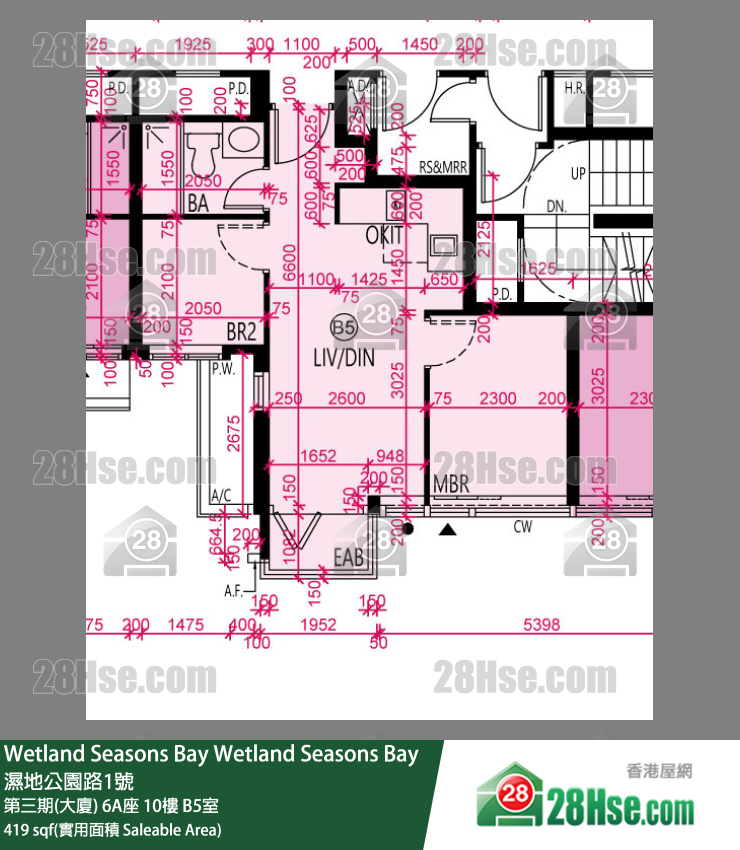 Wetland Seasons Bay 第三期(大厦) 6A座 10楼 B5室 平面图