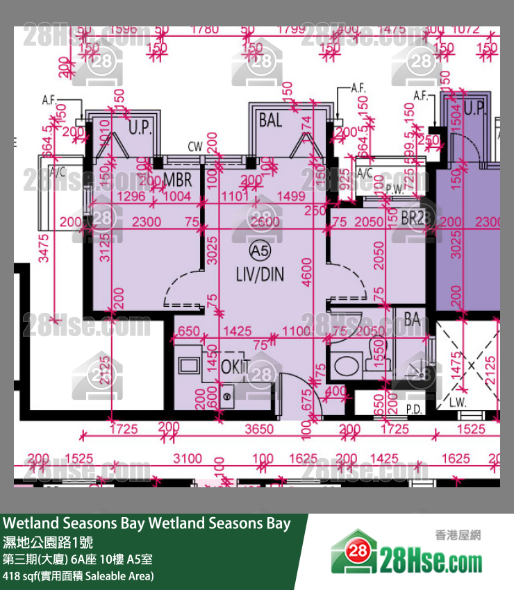 Wetland Seasons Bay 第三期(大厦) 6A座 10楼 A5室 平面图