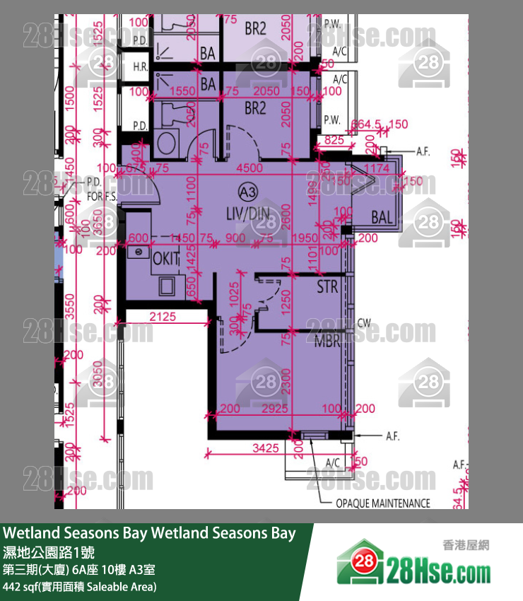 Wetland Seasons Bay 第三期(大厦) 6A座 10楼 A3室 平面图