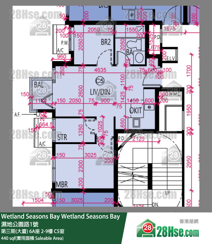 Wetland Seasons Bay 第三期(大厦) 6A座 2楼 C5室 平面图