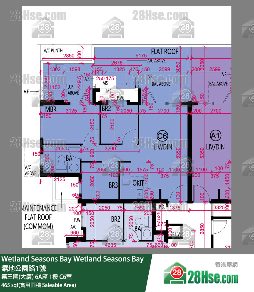 Wetland Seasons Bay 第三期(大廈) 6A座 1樓 C6室 平面圖