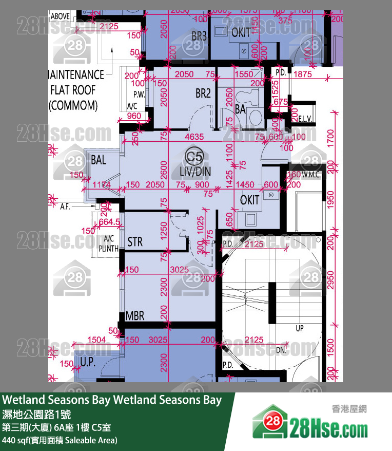Wetland Seasons Bay 第三期(大厦) 6A座 1楼 C5室 平面图