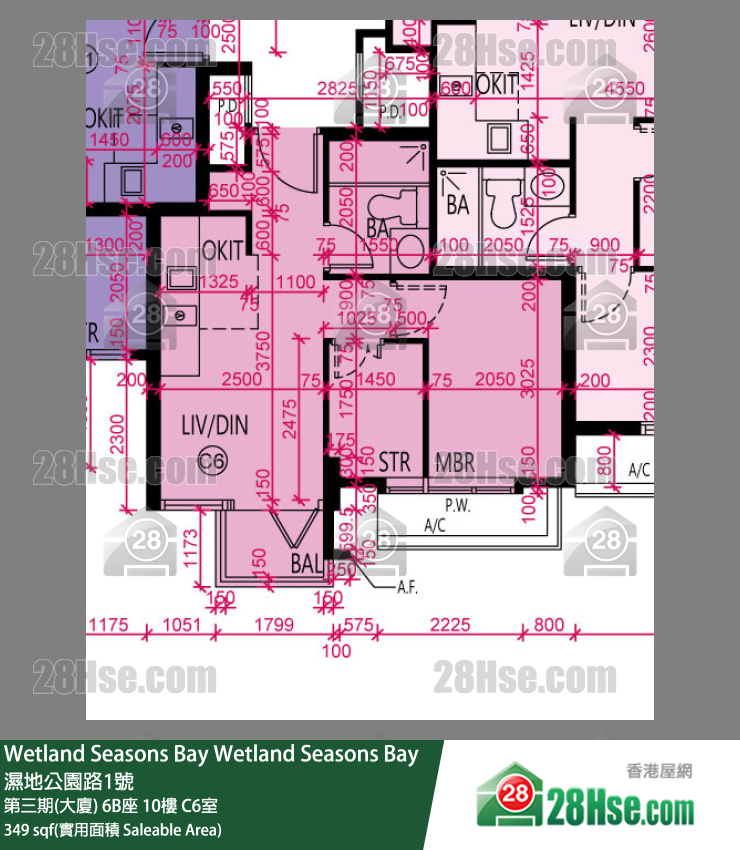 Wetland Seasons Bay 第三期(大廈) 6B座 10樓 C6室 平面圖