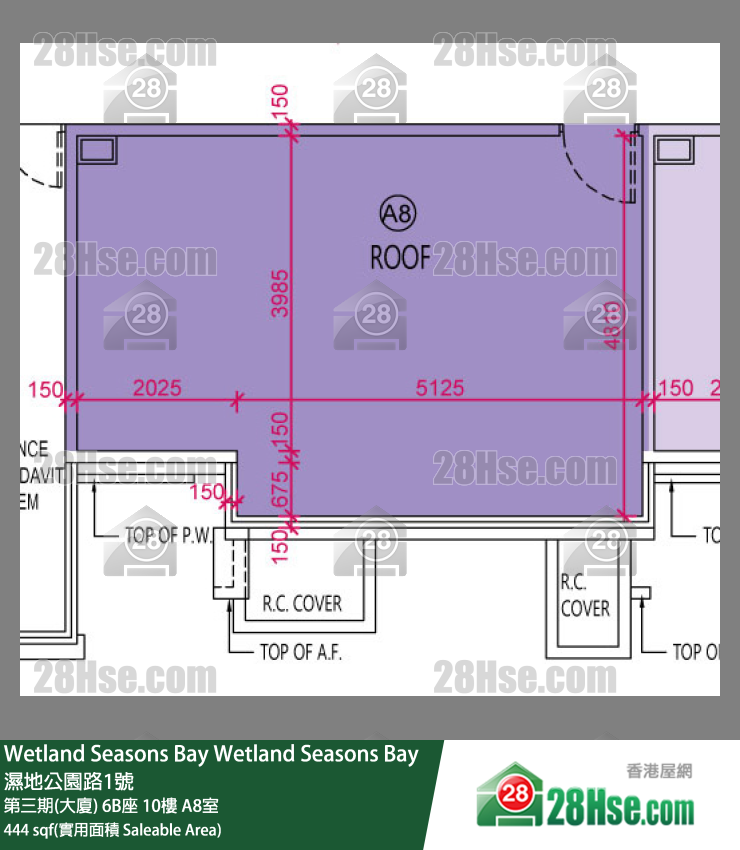 Wetland Seasons Bay 第三期(大廈)6B座10樓 A8室 平面圖
