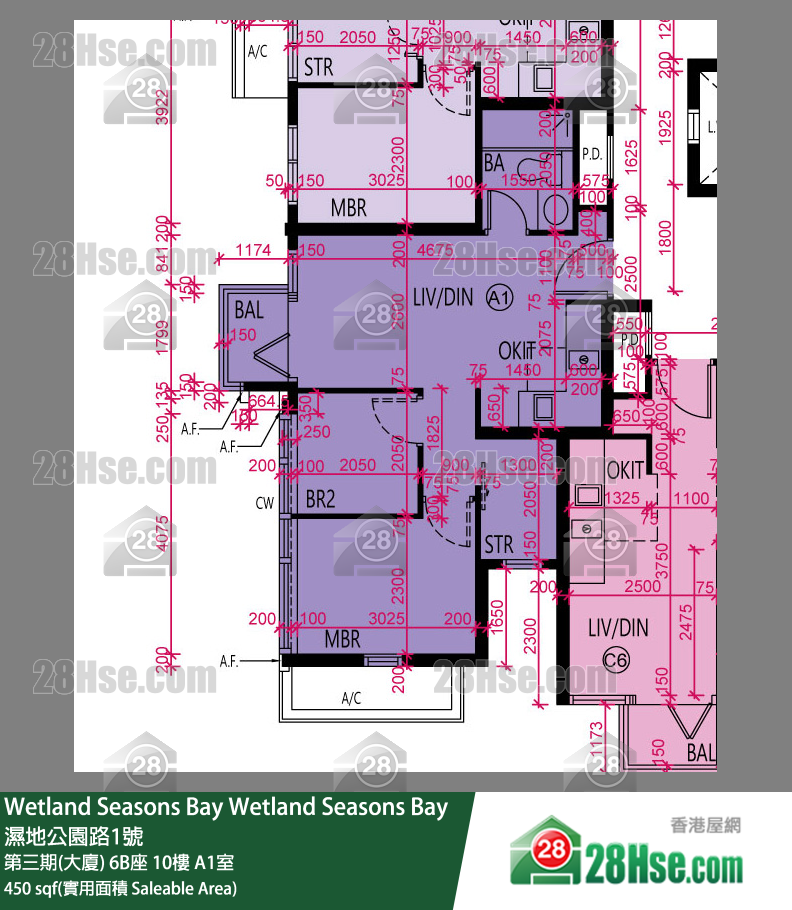 Wetland Seasons Bay 第三期(大廈) 6B座 10樓 A1室 平面圖