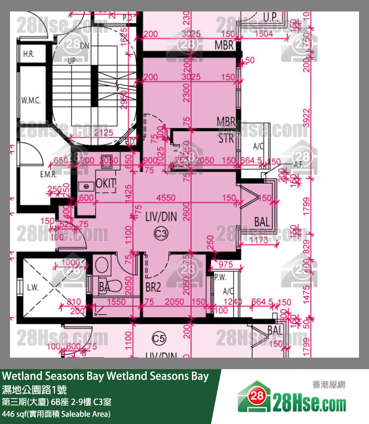 Wetland Seasons Bay 第三期(大廈) 6B座 6樓 C3室 平面圖