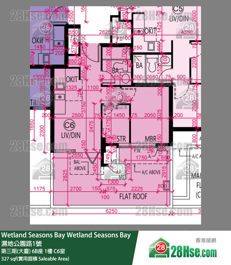 Wetland Seasons Bay 第三期(大廈) 6B座 1樓 C6室 平面圖