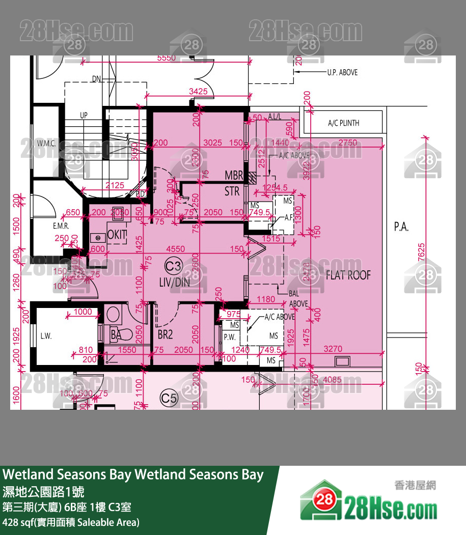 Wetland Seasons Bay 第三期(大廈) 6B座 1樓 C3室 平面圖