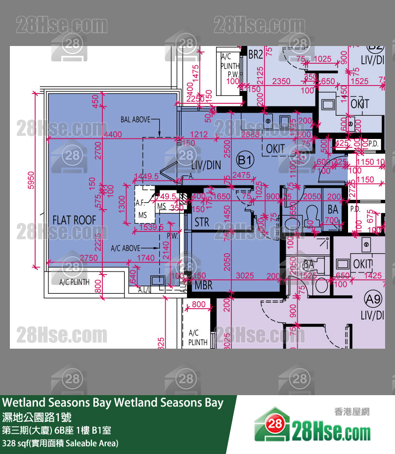 Wetland Seasons Bay 第三期(大廈) 6B座 1樓 B1室 平面圖