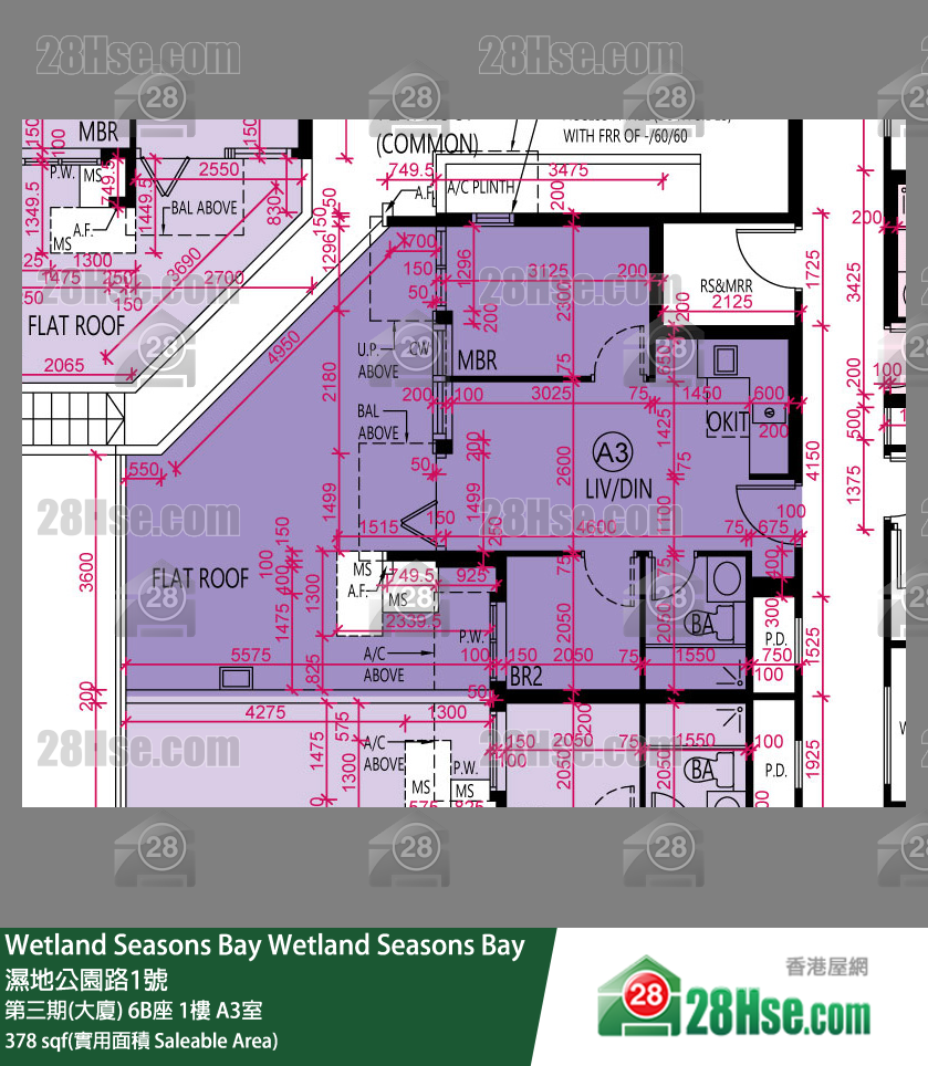 Wetland Seasons Bay 第三期(大廈) 6B座 1樓 A3室 平面圖