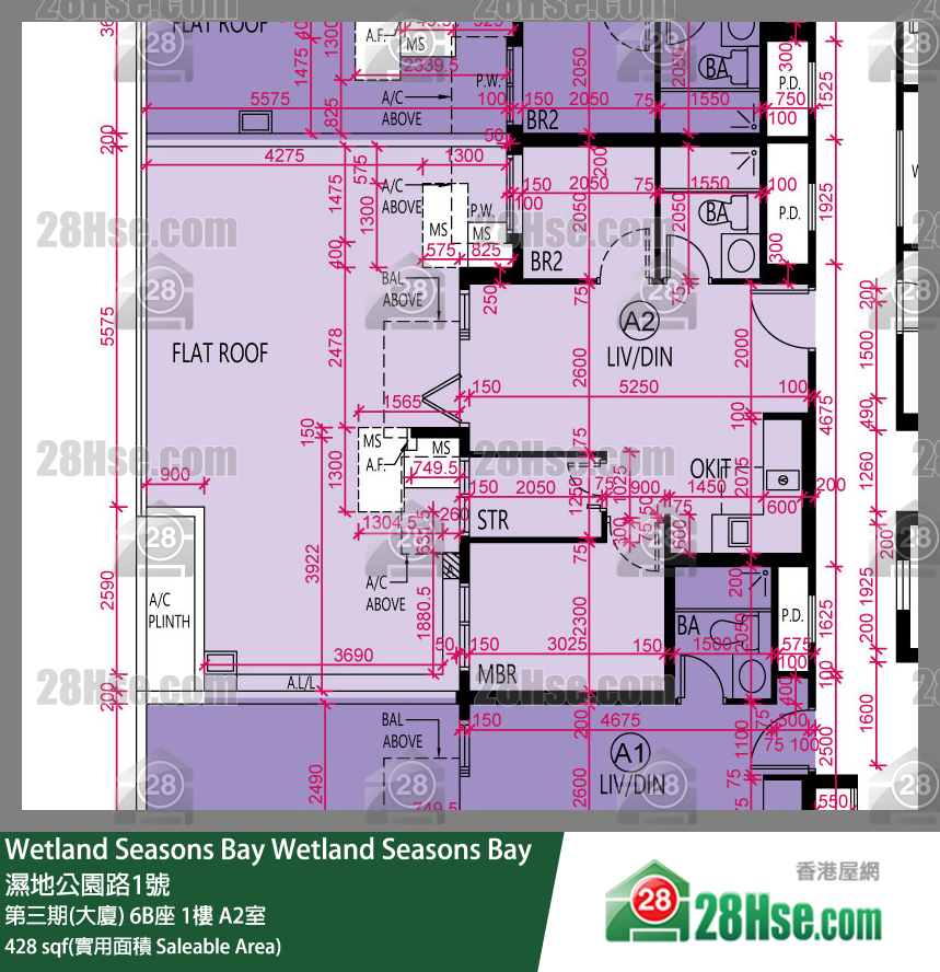 Wetland Seasons Bay 第三期(大廈) 6B座 1樓 A2室 平面圖