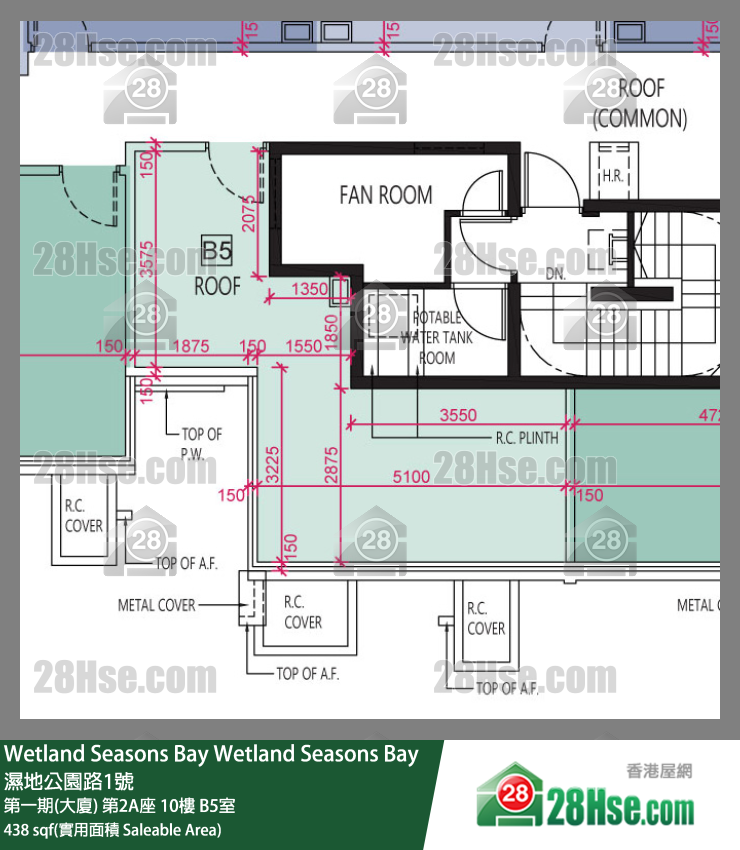 Wetland Seasons Bay 第一期(大廈) 第2A座 10樓 B5室 平面圖