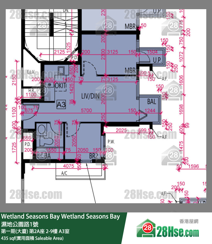 Wetland Seasons Bay 單位平面圖(由 28Hse 提供)