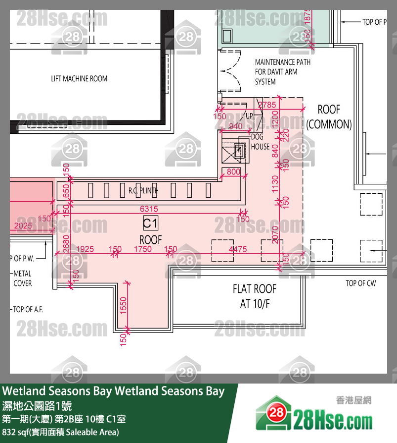 Wetland Seasons Bay 第一期(大廈)第2B座10樓 C1室 平面圖