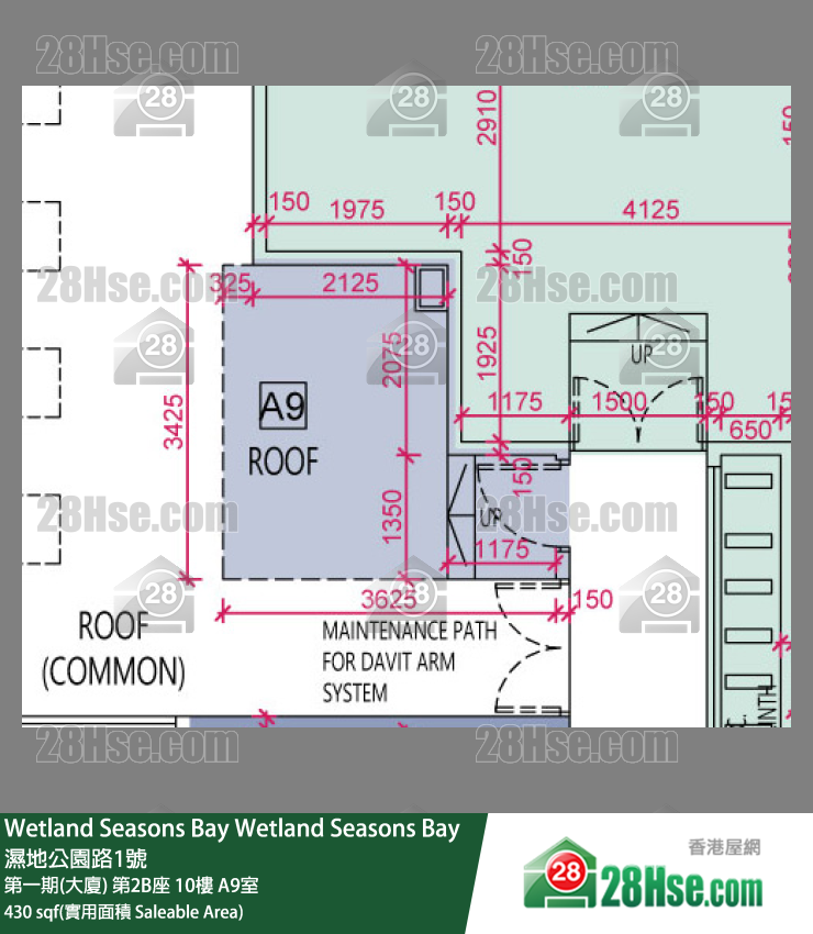 Wetland Seasons Bay 第一期(大廈) 第2B座 10樓 A9室 平面圖