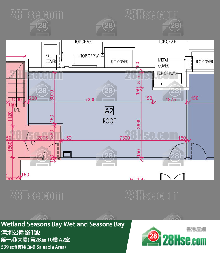 Wetland Seasons Bay 第一期(大廈) 第2B座 10樓 A2室 平面圖