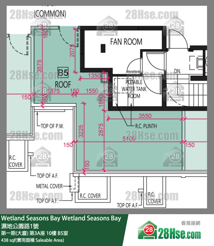 Wetland Seasons Bay 第一期(大廈) 第3A座 10樓 B5室 平面圖