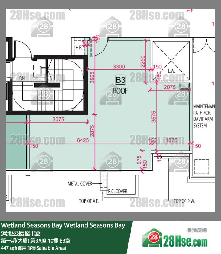Wetland Seasons Bay 第一期(大厦) 第3A座 10楼 B3室 平面图