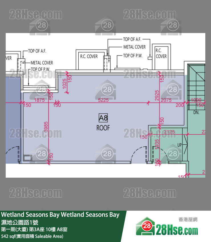 Wetland Seasons Bay 第一期(大廈) 第3A座 10樓 A8室 平面圖