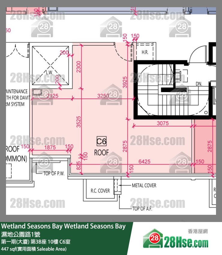 Wetland Seasons Bay 第一期(大厦) 第3B座 10楼 C6室 平面图