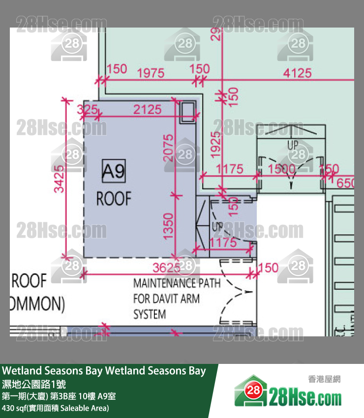 Wetland Seasons Bay 第一期(大厦) 第3B座 10楼 A9室 平面图