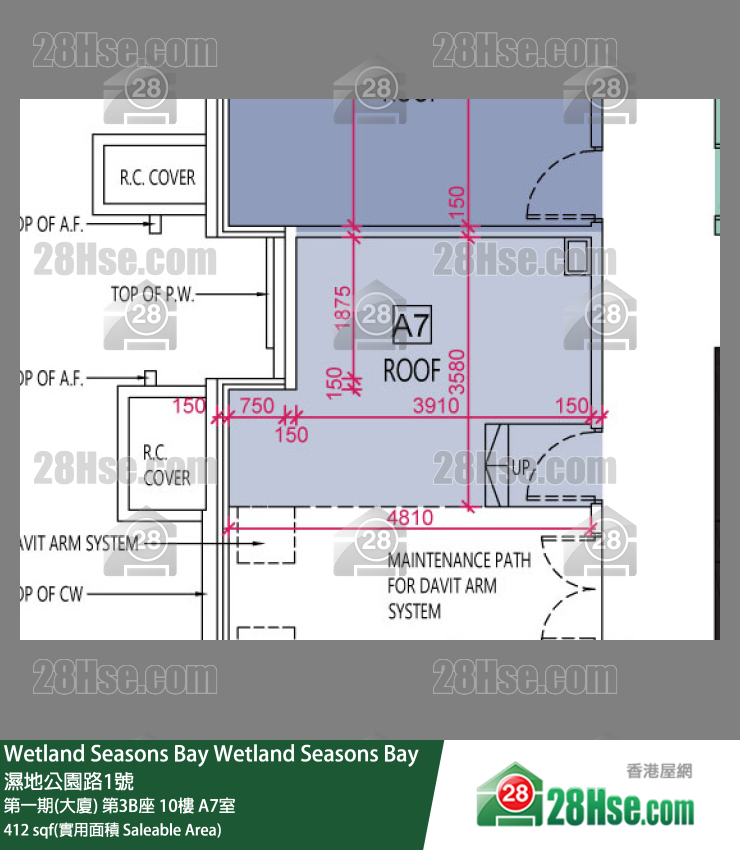 Wetland Seasons Bay 第一期(大厦) 第3B座 10楼 A7室 平面图
