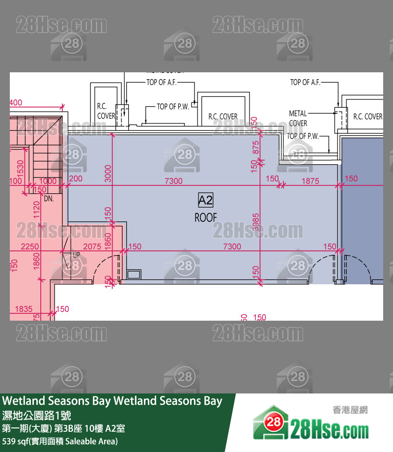 Wetland Seasons Bay 第一期(大厦) 第3B座 10楼 A2室 平面图