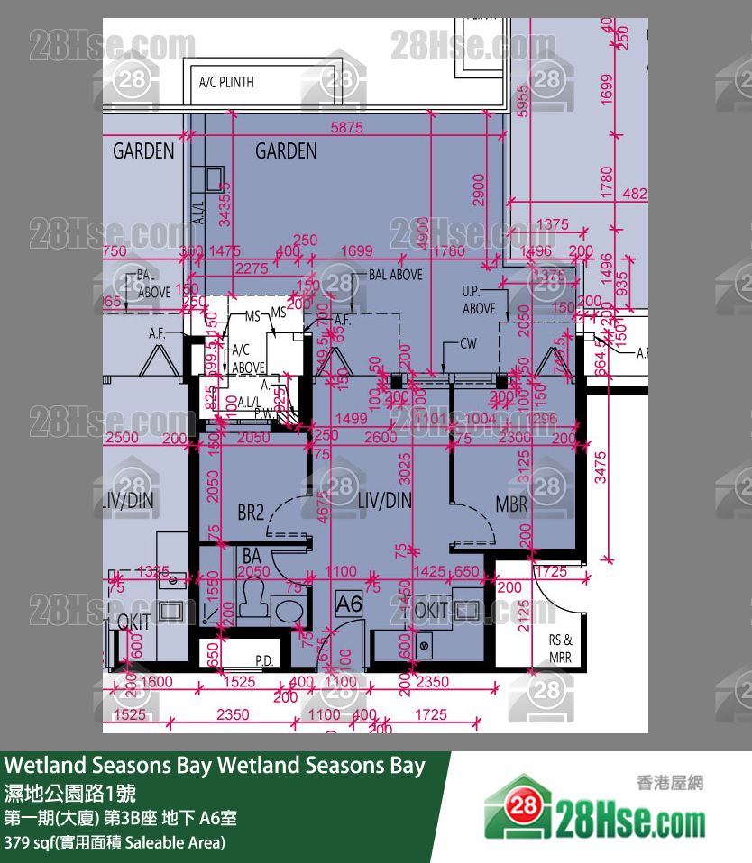 Wetland Seasons Bay 第一期(大廈) 第3B座 A6室 平面圖
