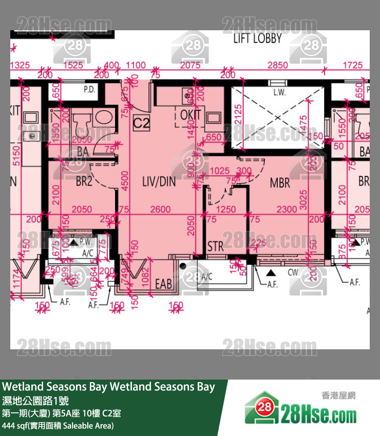 Wetland Seasons Bay 第一期(大廈) 第5A座 10樓 C2室 平面圖