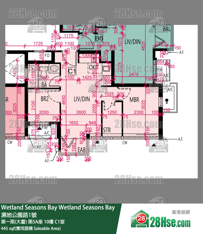 Wetland Seasons Bay 第一期(大厦) 第5A座 10楼 C1室 平面图