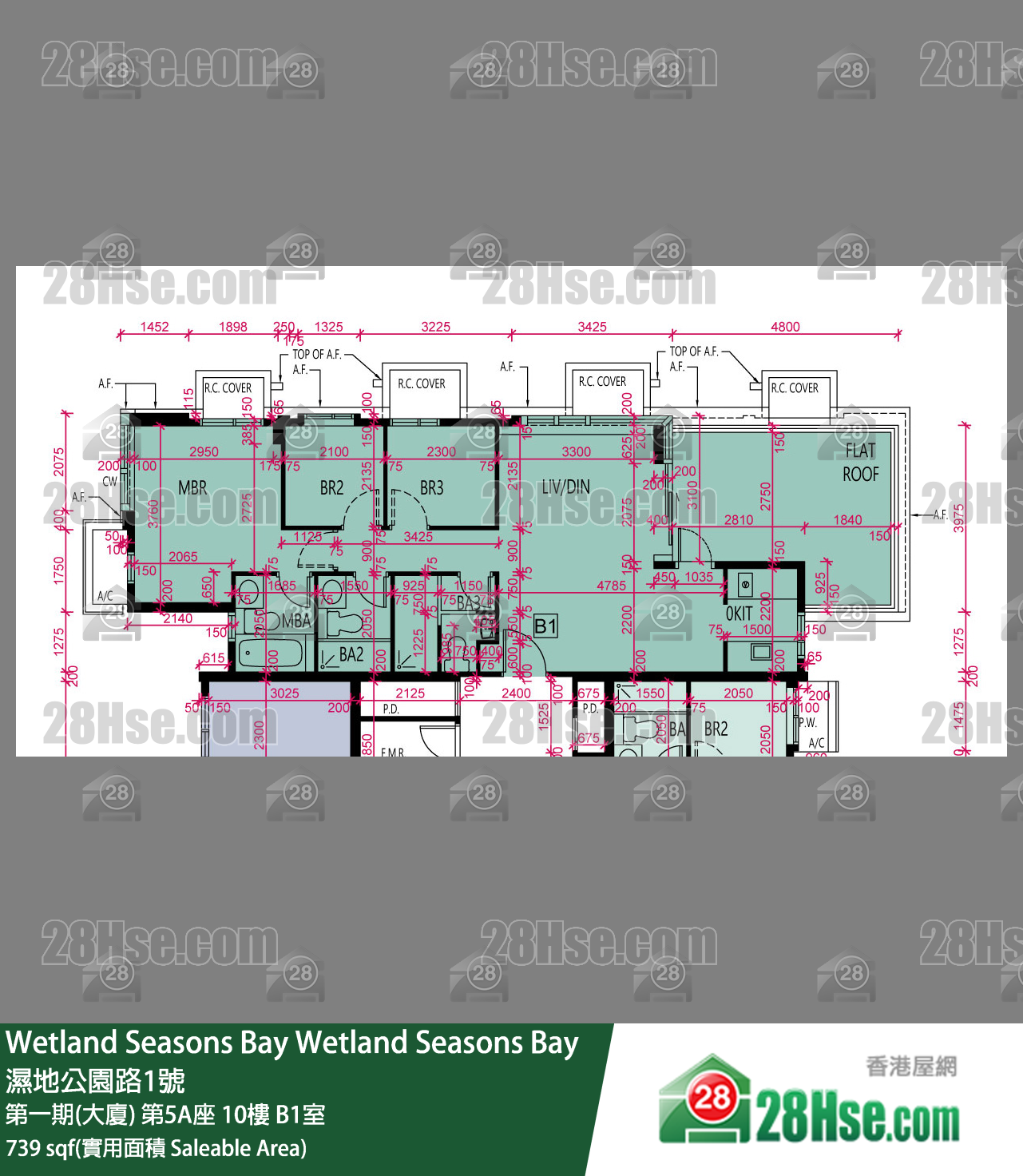Wetland Seasons Bay 第一期(大廈) 第5A座 10樓 B1室 平面圖