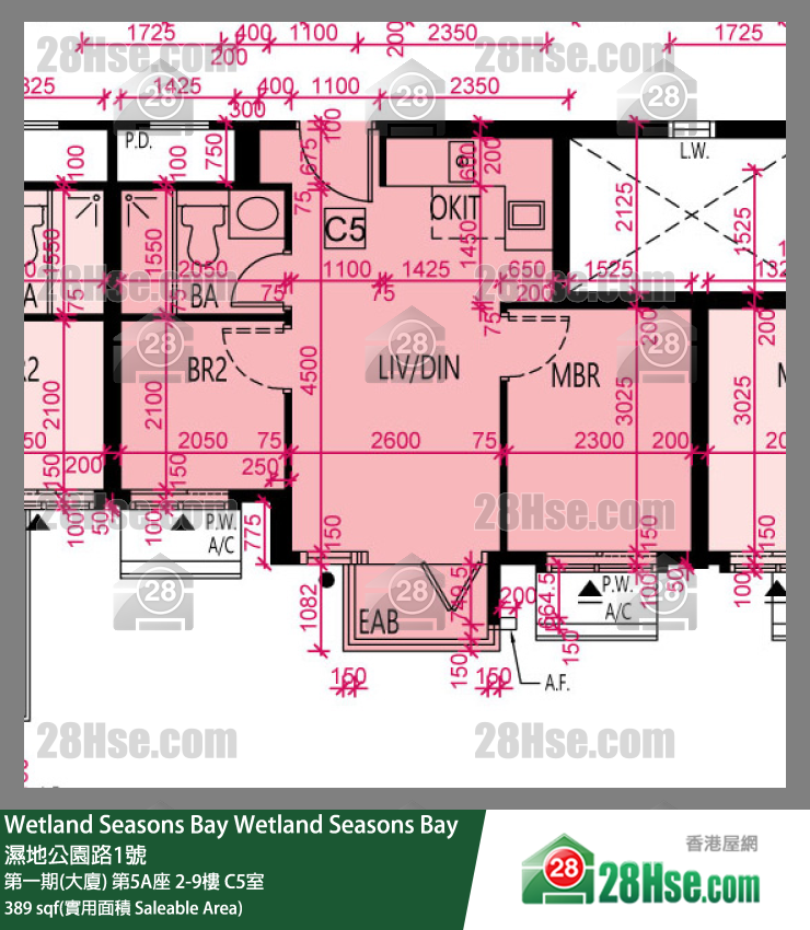 Wetland Seasons Bay 第一期(大厦) 第5A座 9楼 C5室 平面图