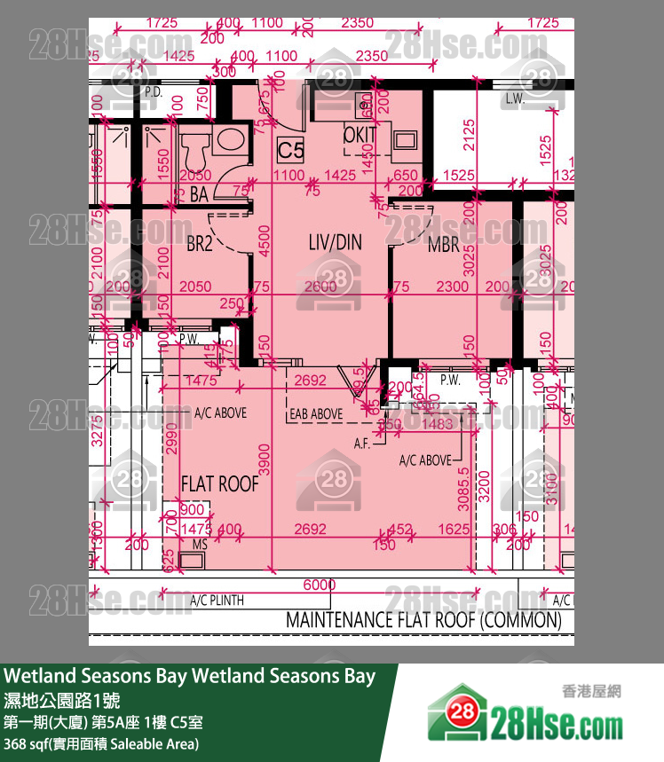Wetland Seasons Bay 第一期(大廈) 第5A座 1樓 C5室 平面圖