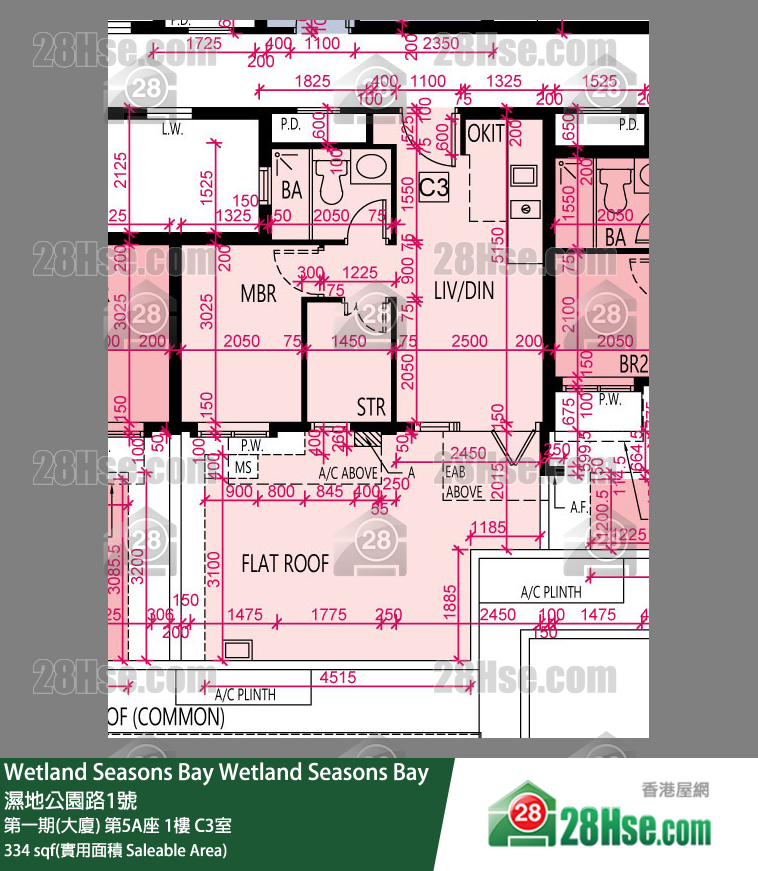 Wetland Seasons Bay 第一期(大厦) 第5A座 1楼 C3室 平面图